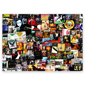 Поздравительная открытка с принтом Альбомы лучших РОК групп в Курске, 100% бумага | плотность бумаги 280 г/м2, матовая, на обратной стороне линовка и место для марки
 | ac | beatles | clash | day | dc | floyd | green | korn | marshmello | music | nirvana | punk | rammstein | rock | sabaton | slayer | slipknot | toxic | альбом | альбомы | группы | лучшие | музыка | нирвана | рок