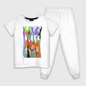 Детская пижама хлопок с принтом Bjork в Курске, 100% хлопок |  брюки и футболка прямого кроя, без карманов, на брюках мягкая резинка на поясе и по низу штанин
 | bjork | homogenic | music | pitchfork | utopia | vulnicura | бьорк