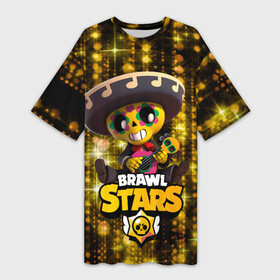 Платье-футболка 3D с принтом Brawl Stars Poco в Курске,  |  | brawl | brawl stars | brawlstars | brawl_stars | jessie | poco | бравл | бравлстарс | поко