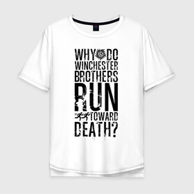Мужская футболка хлопок Oversize с принтом Winchester Brothers в Курске, 100% хлопок | свободный крой, круглый ворот, “спинка” длиннее передней части | supernatural | vdzabma | сверхъестественное