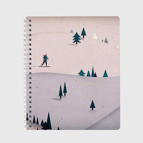 Тетрадь с принтом Snow 1 в Курске, 100% бумага | 48 листов, плотность листов — 60 г/м2, плотность картонной обложки — 250 г/м2. Листы скреплены сбоку удобной пружинной спиралью. Уголки страниц и обложки скругленные. Цвет линий — светло-серый
 | art | mountain | snow | арт | горы | снег