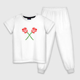 Детская пижама хлопок с принтом PAYTON MOORMEIER (НА СПИНЕ) в Курске, 100% хлопок |  брюки и футболка прямого кроя, без карманов, на брюках мягкая резинка на поясе и по низу штанин
 | flower | payton moormeier | roses | tiktok | блогер | пейтон | пейтон моормиер | розы | тикток | тиктокер | цветы | ютубер