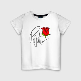 Детская футболка хлопок с принтом PAYTON MOORMEIER (НА СПИНЕ) в Курске, 100% хлопок | круглый вырез горловины, полуприлегающий силуэт, длина до линии бедер | flower | payton moormeier | roses | tiktok | блогер | пейтон | пейтон моормиер | розы | тикток | тиктокер | цветы | ютубер
