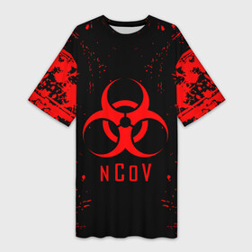 Платье-футболка 3D с принтом nCoV. в Курске,  |  | 2019 ncov | covid 19 | вирус | вирус 2020 | знаки биологической опасности | коронавирус | коронавирус 2020 | медицинские маски