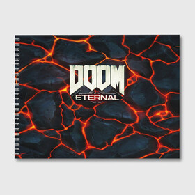 Альбом для рисования с принтом DOOM ETERNAL в Курске, 100% бумага
 | матовая бумага, плотность 200 мг. | Тематика изображения на принте: doom | doom eternal | game | дум | игра