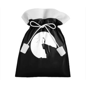 Подарочный 3D мешок с принтом Одинокий Пингвин в Курске, 100% полиэстер | Размер: 29*39 см | animal | art | bird | black | pinguin | space | stars | арт | горы | животное | животные | звезды | космос | крылья | луна | небо | пингвин | птица | темнота