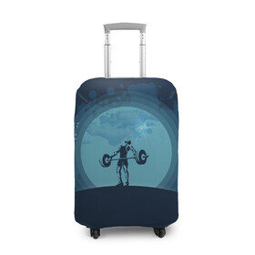 Чехол для чемодана 3D с принтом Тяжёлая атлетика в Курске, 86% полиэфир, 14% спандекс | двустороннее нанесение принта, прорези для ручек и колес | жим | качок | рывок | спорт | толчок | тяжёлая атлетика | фитнес | штанга