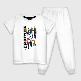 Детская пижама хлопок с принтом Fortnite в Курске, 100% хлопок |  брюки и футболка прямого кроя, без карманов, на брюках мягкая резинка на поясе и по низу штанин
 | Тематика изображения на принте: 