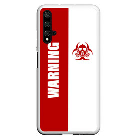 Чехол для Honor 20 с принтом Warning Virus в Курске, Силикон | Область печати: задняя сторона чехла, без боковых панелей | 2019   ncov | coronavirus | covid | covid 19 | ncov | virus | арт | биологическая опасность | болезнь | вирус | знак | карантин | корона | коронавирус | короновирус | мем | мой руки | оставайся дома | пандемия | помой руки