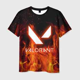 Мужская футболка 3D с принтом VALORANT в Курске, 100% полиэфир | прямой крой, круглый вырез горловины, длина до линии бедер | riot games | valorant | valorant game | valorant riot | валорант | валорант игра.