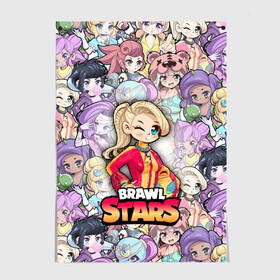 Постер с принтом BrawlStars Girls (Oko) в Курске, 100% бумага
 | бумага, плотность 150 мг. Матовая, но за счет высокого коэффициента гладкости имеет небольшой блеск и дает на свету блики, но в отличии от глянцевой бумаги не покрыта лаком | 