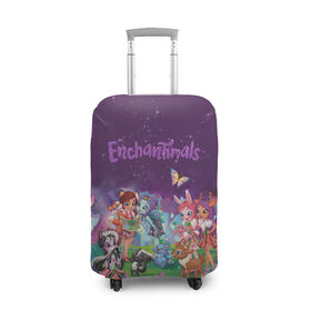Чехол для чемодана 3D с принтом Enchantimals в Курске, 86% полиэфир, 14% спандекс | двустороннее нанесение принта, прорези для ручек и колес | enchantimals | детское | для девочек | зверюшки | игрушки | куклы | энчантималс