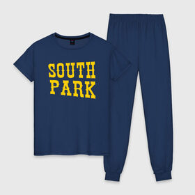 Женская пижама хлопок с принтом SOUTH PARK в Курске, 100% хлопок | брюки и футболка прямого кроя, без карманов, на брюках мягкая резинка на поясе и по низу штанин | south park | американская культура | американский мультсериал | колорадо | пародия | саус парк | саут парк | черный юмор | четыре мальчика | шоу | южный парк