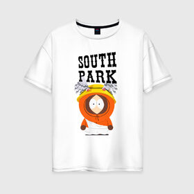 Женская футболка хлопок Oversize с принтом South Park Кенни в Курске, 100% хлопок | свободный крой, круглый ворот, спущенный рукав, длина до линии бедер
 | south park | баттерс | кайл | кени | кеннет | кенни | мультик | саус парк | стэнли | эрик | южный парк