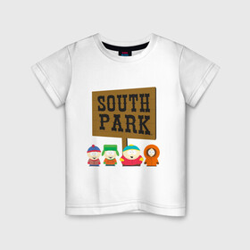 Детская футболка хлопок с принтом South Park. в Курске, 100% хлопок | круглый вырез горловины, полуприлегающий силуэт, длина до линии бедер | south park | американская культура | американский мультсериал | колорадо | пародия | саус парк | саут парк | черный юмор | четыре мальчика | шоу | южный парк