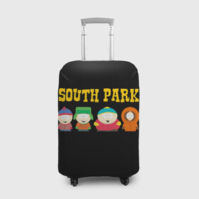 Чехол для чемодана 3D с принтом South Park. в Курске, 86% полиэфир, 14% спандекс | двустороннее нанесение принта, прорези для ручек и колес | south park | американская культура | американский мультсериал | колорадо | пародия | саус парк | саут парк | черный юмор | четыре мальчика | шоу | южный парк