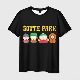 Мужская футболка 3D с принтом South Park. в Курске, 100% полиэфир | прямой крой, круглый вырез горловины, длина до линии бедер | Тематика изображения на принте: south park | американская культура | американский мультсериал | колорадо | пародия | саус парк | саут парк | черный юмор | четыре мальчика | шоу | южный парк