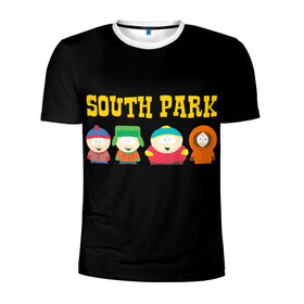 Мужская футболка 3D спортивная с принтом South Park. в Курске, 100% полиэстер с улучшенными характеристиками | приталенный силуэт, круглая горловина, широкие плечи, сужается к линии бедра | south park | американская культура | американский мультсериал | колорадо | пародия | саус парк | саут парк | черный юмор | четыре мальчика | шоу | южный парк