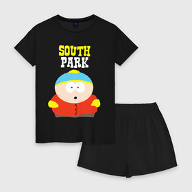 Женская пижама с шортиками хлопок с принтом SOUTH PARK в Курске, 100% хлопок | футболка прямого кроя, шорты свободные с широкой мягкой резинкой | south park | американская культура | американский мультсериал | колорадо | пародия | саус парк | саут парк | черный юмор | четыре мальчика | шоу | южный парк