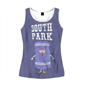 Женская майка 3D с принтом South Park Полотенчико | Южный парк (Z) в Курске, 100% полиэстер | круглая горловина, прямой силуэт, длина до линии бедра | south park | баттерс | кайл | кени | кеннет | кенни | мультик | саус парк | стэнли | эрик | южный парк