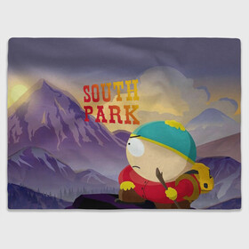 Плед 3D с принтом South Park Картмен в Курске, 100% полиэстер | закругленные углы, все края обработаны. Ткань не мнется и не растягивается | south park | баттерс | кайл | картмен | кени | кеннет | кенни | мультик | саус парк | стэнли | эрик | южный парк