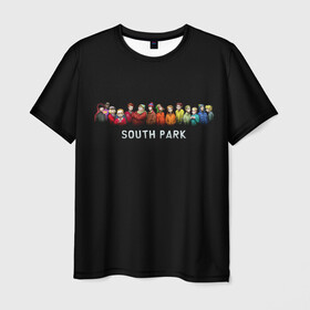 Мужская футболка 3D с принтом ЮЖНЫЙ ПАРК в Курске, 100% полиэфир | прямой крой, круглый вырез горловины, длина до линии бедер | kenny | south park | кенни | мультфильмы | саус парк | южный парк