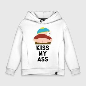 Детское худи Oversize хлопок с принтом KISS MY ASS в Курске, френч-терри — 70% хлопок, 30% полиэстер. Мягкий теплый начес внутри —100% хлопок | боковые карманы, эластичные манжеты и нижняя кромка, капюшон на магнитной кнопке | cartman | kenny | park | south | southpark | картман | кенни | мульт | мультик | парк | персонаж | персонажи | сериал | южный