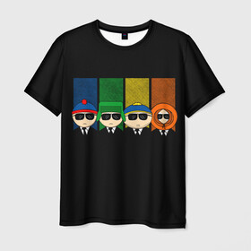 Мужская футболка 3D с принтом South Park в Курске, 100% полиэфир | прямой крой, круглый вырез горловины, длина до линии бедер | Тематика изображения на принте: cartman | kenny | park | south | southpark | картман | кенни | мульт | мультик | парк | персонаж | персонажи | сериал | южный