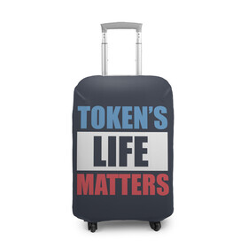 Чехол для чемодана 3D с принтом TOKENS LIFE MATTERS в Курске, 86% полиэфир, 14% спандекс | двустороннее нанесение принта, прорези для ручек и колес | cartman | kenny | park | south | southpark | картман | кенни | мульт | мультик | парк | персонаж | персонажи | сериал | южный