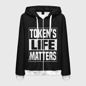 Мужская толстовка 3D на молнии с принтом TOKENS LIFE MATTERS в Курске, 100% полиэстер | длина до линии бедра, манжеты и пояс оформлены мягкой тканевой резинкой, двухслойный капюшон со шнурком для регулировки, спереди молния, по бокам два кармана | cartman | kenny | park | south | southpark | картман | кенни | мульт | мультик | парк | персонаж | персонажи | сериал | южный