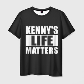 Мужская футболка 3D с принтом KENNYS LIFE MATTERS в Курске, 100% полиэфир | прямой крой, круглый вырез горловины, длина до линии бедер | cartman | kenny | park | south | southpark | картман | кенни | мульт | мультик | парк | персонаж | персонажи | сериал | южный