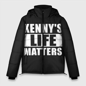 Мужская зимняя куртка 3D с принтом KENNYS LIFE MATTERS в Курске, верх — 100% полиэстер; подкладка — 100% полиэстер; утеплитель — 100% полиэстер | длина ниже бедра, свободный силуэт Оверсайз. Есть воротник-стойка, отстегивающийся капюшон и ветрозащитная планка. 

Боковые карманы с листочкой на кнопках и внутренний карман на молнии. | Тематика изображения на принте: cartman | kenny | park | south | southpark | картман | кенни | мульт | мультик | парк | персонаж | персонажи | сериал | южный