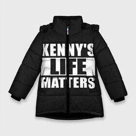 Зимняя куртка для девочек 3D с принтом KENNYS LIFE MATTERS в Курске, ткань верха — 100% полиэстер; подклад — 100% полиэстер, утеплитель — 100% полиэстер. | длина ниже бедра, удлиненная спинка, воротник стойка и отстегивающийся капюшон. Есть боковые карманы с листочкой на кнопках, утяжки по низу изделия и внутренний карман на молнии. 

Предусмотрены светоотражающий принт на спинке, радужный светоотражающий элемент на пуллере молнии и на резинке для утяжки. | cartman | kenny | park | south | southpark | картман | кенни | мульт | мультик | парк | персонаж | персонажи | сериал | южный