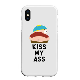 Чехол для iPhone XS Max матовый с принтом Kiss My Ass в Курске, Силикон | Область печати: задняя сторона чехла, без боковых панелей | cartman | kenny | park | south | southpark | картман | кенни | мульт | мультик | парк | персонаж | персонажи | сериал | южный