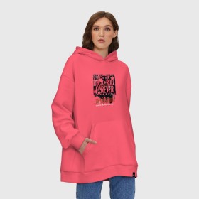 Худи SuperOversize хлопок с принтом RocknRoll Forever в Курске, 70% хлопок, 30% полиэстер, мягкий начес внутри | карман-кенгуру, эластичная резинка на манжетах и по нижней кромке, двухслойный капюшон
 | rocknroll forever | арт | меломан | музыка | надписи | рок навсегда | фанат