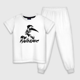 Детская пижама хлопок с принтом ПАНДЕМИЯ чумной доктор в Курске, 100% хлопок |  брюки и футболка прямого кроя, без карманов, на брюках мягкая резинка на поясе и по низу штанин
 | 