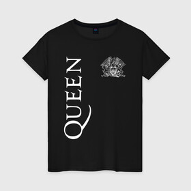 Женская футболка хлопок с принтом QUEEN. в Курске, 100% хлопок | прямой крой, круглый вырез горловины, длина до линии бедер, слегка спущенное плечо | queen | квин | мистер робот | музыка | рами малек | рок | фредди меркьюри