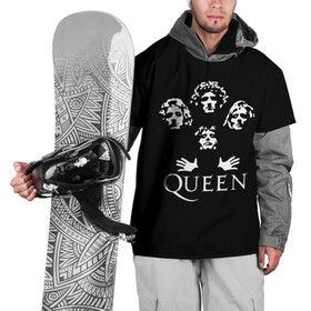 Накидка на куртку 3D с принтом QUEEN (НА СПИНЕ) в Курске, 100% полиэстер |  | queen | rock | we will rock you | брайан мэи | группа queen | группа квин | джон дикон | квин | королева | король | роджер тейлор | рок | фредди меркьюри