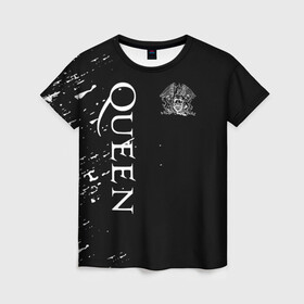 Женская футболка 3D с принтом QUEEN. в Курске, 100% полиэфир ( синтетическое хлопкоподобное полотно) | прямой крой, круглый вырез горловины, длина до линии бедер | queen | квин | мистер робот | музыка | рами малек | рок | фредди меркьюри