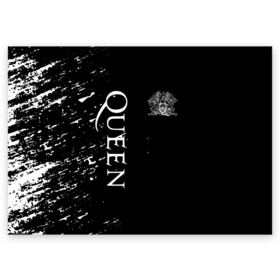 Поздравительная открытка с принтом QUEEN. в Курске, 100% бумага | плотность бумаги 280 г/м2, матовая, на обратной стороне линовка и место для марки
 | queen | квин | мистер робот | музыка | рами малек | рок | фредди меркьюри