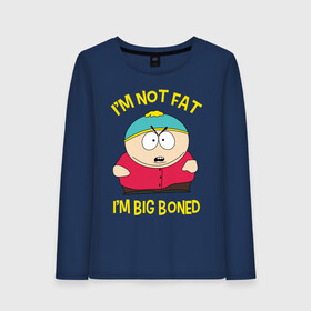 Женский лонгслив хлопок с принтом South Park Эрик Картман в Курске, 100% хлопок |  | eric cartman | south park | эрик картман | южный парк | я не толстый у меня кость широкая