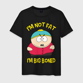 Мужская футболка хлопок с принтом South Park, Эрик Картман в Курске, 100% хлопок | прямой крой, круглый вырез горловины, длина до линии бедер, слегка спущенное плечо. | eric cartman | south park | эрик картман | южный парк | я не толстый у меня кость широкая