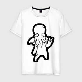 Мужская футболка хлопок с принтом Ктулху в Курске, 100% хлопок | прямой крой, круглый вырез горловины, длина до линии бедер, слегка спущенное плечо. | ктулху | лавкрафт | монстр | некрономикон | ужас | фэнтези | чудовище