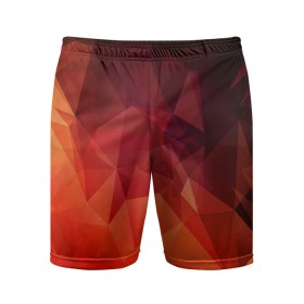 Мужские шорты спортивные с принтом Polygon(orange) в Курске,  |  | Тематика изображения на принте: 