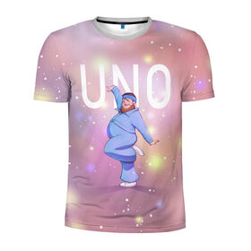 Мужская футболка 3D спортивная с принтом UNO (Little Big) в Курске, 100% полиэстер с улучшенными характеристиками | приталенный силуэт, круглая горловина, широкие плечи, сужается к линии бедра | eurovision 2020 | little big | uno | вог | евровидение | литтл биг | пухляш | танец | уно | юно