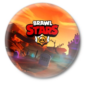 Значок с принтом BRAWL STARS в Курске,  металл | круглая форма, металлическая застежка в виде булавки | 8 bit | barley | brawl stars | brock | bull | colt | crow | dynamike | frank | jessie | leon | барли | бравл старс | брок | булл | ворон | динамайк | кольт | леон | могила | фрэнк