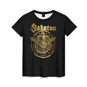 Женская футболка 3D с принтом SABATON в Курске, 100% полиэфир ( синтетическое хлопкоподобное полотно) | прямой крой, круглый вырез горловины, длина до линии бедер | sabaton | даниель муллбак | йоаким броден | крис рёланд | оскар монтелиус | пэр сундстрём | рикард сунден | сабатон | тоббе энглунд | томми юханссон | ханнес ван дал