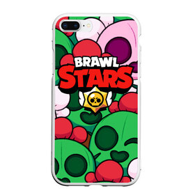 Чехол для iPhone 7Plus/8 Plus матовый с принтом BRAWL STARS в Курске, Силикон | Область печати: задняя сторона чехла, без боковых панелей | 8 bit | barley | brawl stars | brock | bull | colt | crow | dynamike | frank | jessie | leon | nita | барли | бравл старс | брок | булл | ворон | джесси | динамайк | кольт | леон | фрэнк