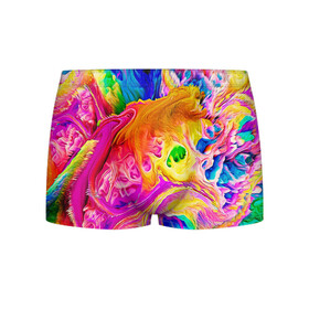 Мужские трусы 3D с принтом TIE DYE в Курске, 50% хлопок, 50% полиэстер | классическая посадка, на поясе мягкая тканевая резинка | abstraction | geometry | hexagon | neon | paints | stripes | texture | tie dye | triangle | абстракция | брызги | геометрия | краски | неон | неоновый | соты | тай дай | текстура