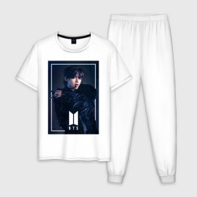 Мужская пижама хлопок с принтом BTS Black Swan в Курске, 100% хлопок | брюки и футболка прямого кроя, без карманов, на брюках мягкая резинка на поясе и по низу штанин
 | black swan